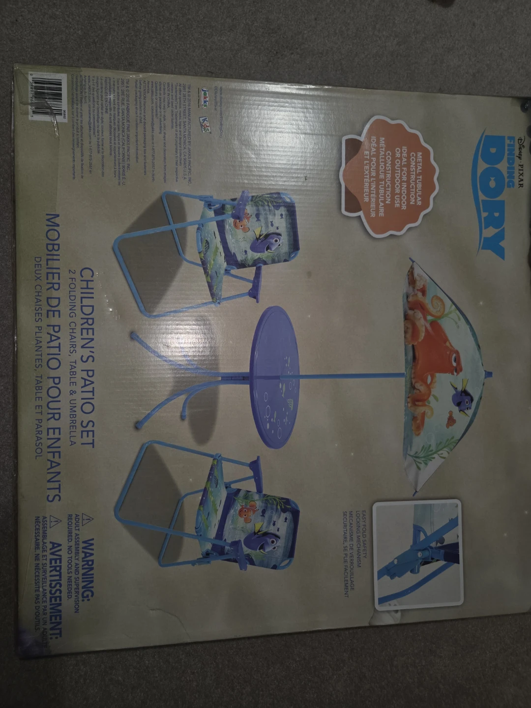 Disney Finding Dory Kids Patio Set - Table, Chairs, Umbrella