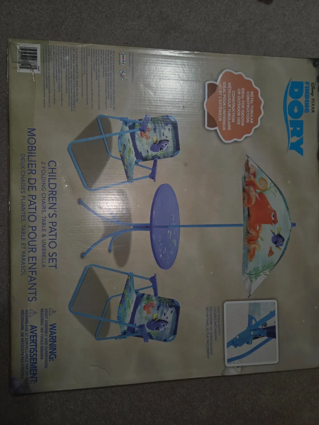 Disney Finding Dory Kids Patio Set - Table, Chairs, Umbrella