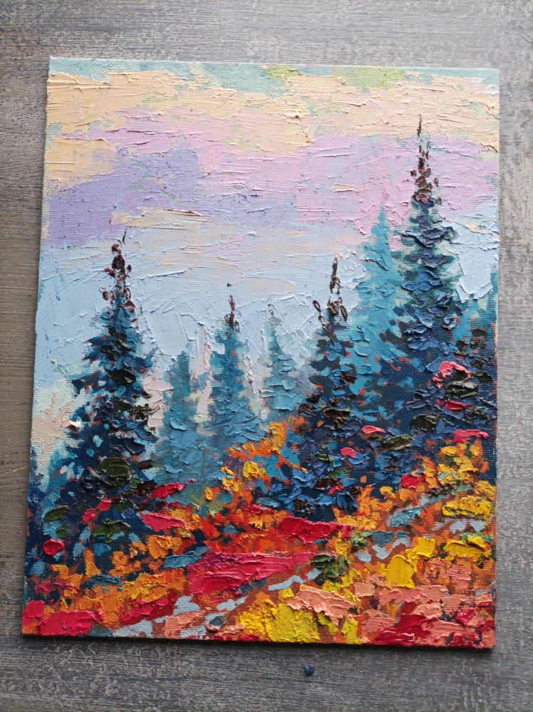 Morning in Mountains 8" by 10" - photo 2