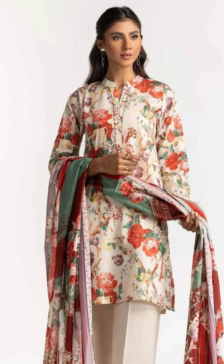 Bareeze Floral Print 3 piece suit image indicator(3)