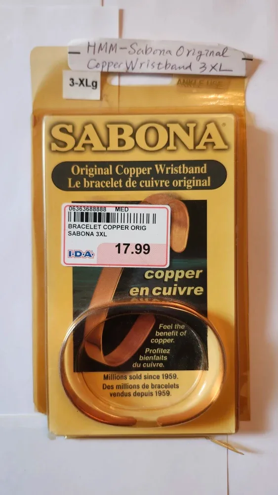 Sabona Original Copper Wristband 3XL
