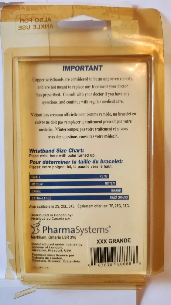 Sabona Original Copper Wristband 3XL image indicator(2)