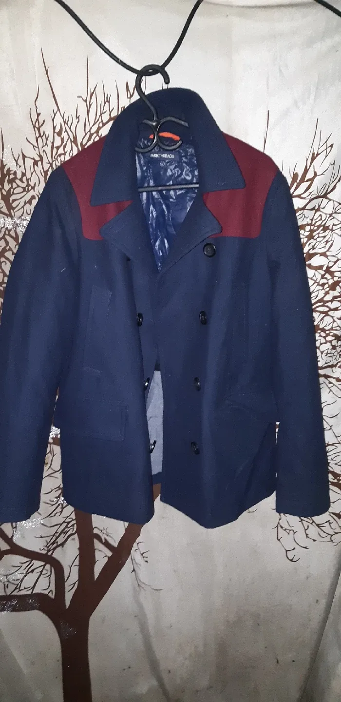 Jack Threads Blue Wool Blend Pea Coat - Size M image indicator(3)