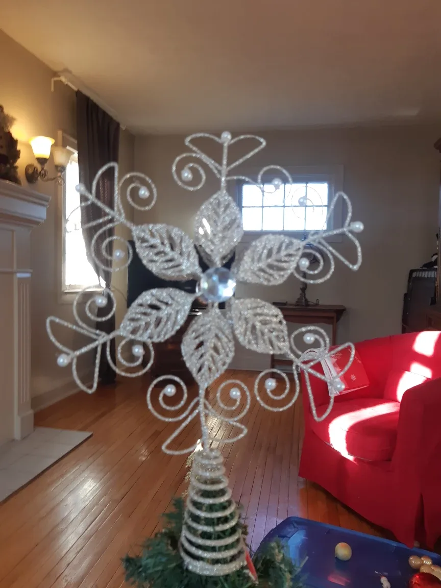 Silver Snowflake Christmas Tree Topper