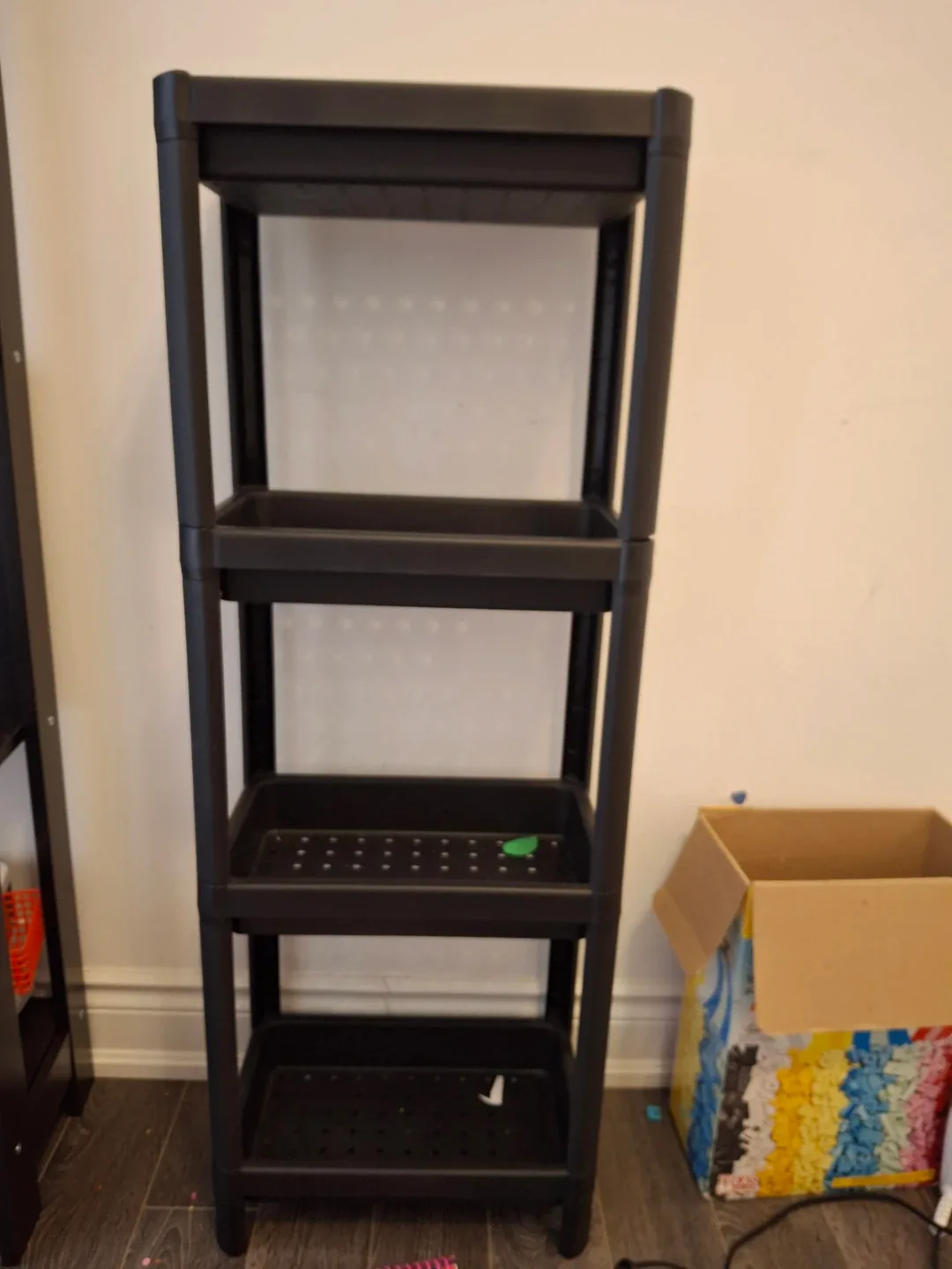 Black 4-Tier Plastic Shelf thumbnail