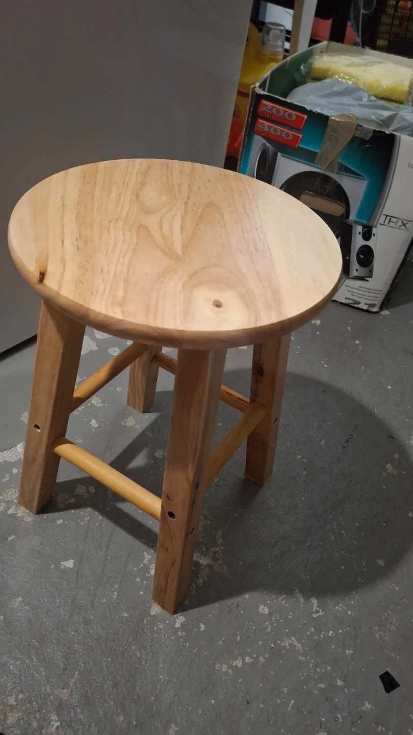 Wooden Stool  d:11" h:15" image indicator(2)