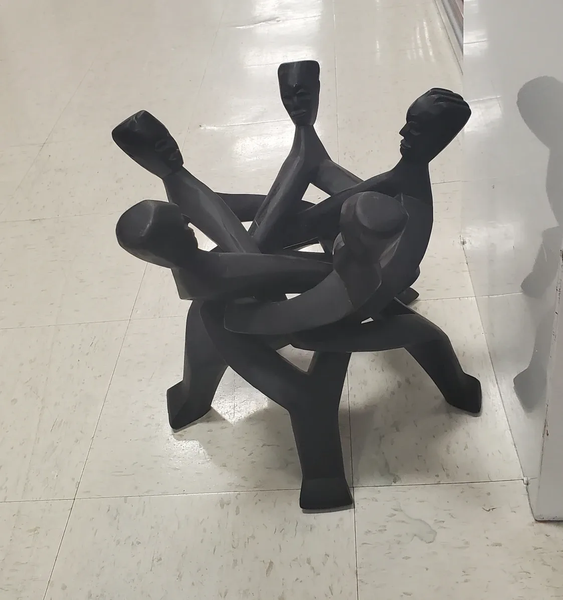 Sculptural Accent Table - Black Wood