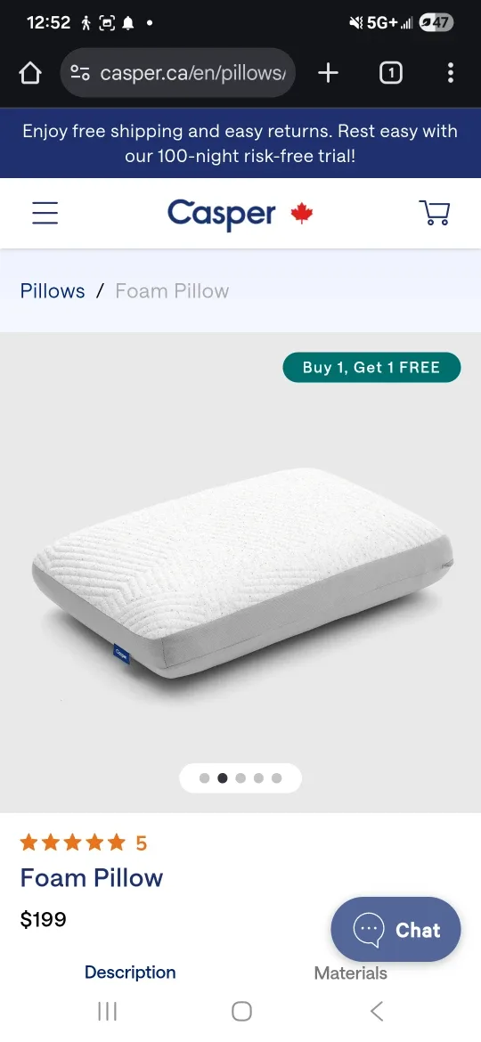 Casper Foam Pillow - Still in Packaging