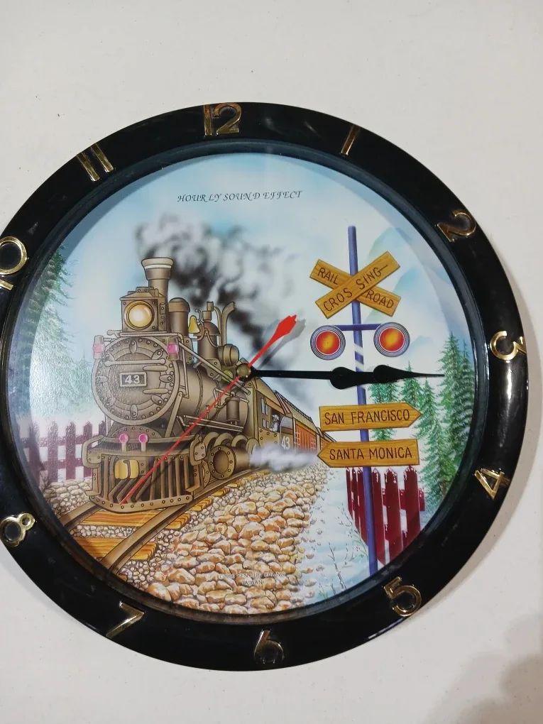 Train Clock with Hourly Sound Effect