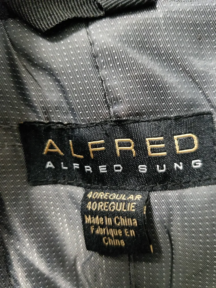 Alfred Sung Men's Wool Blend Coat Size 40 image indicator(3)