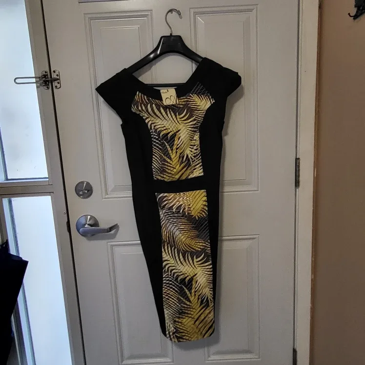 Amelia Print/Black Dress - Size 4