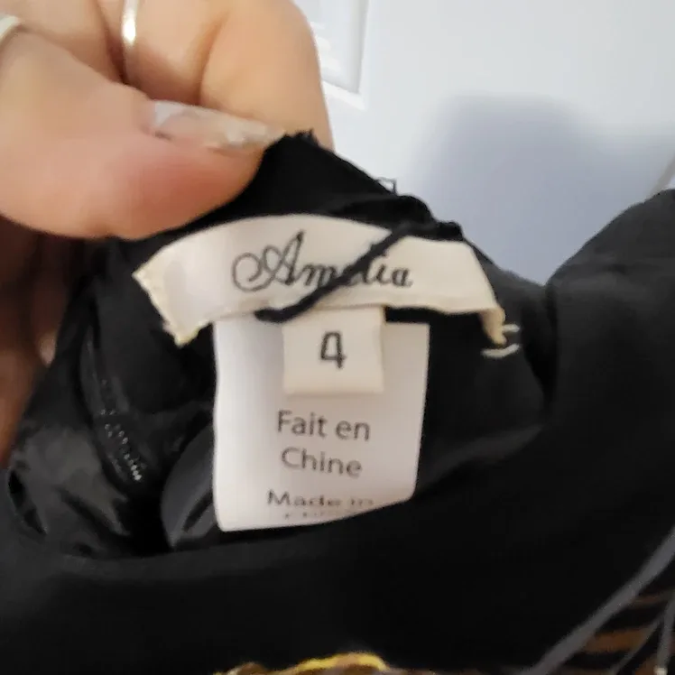 Amelia Print/Black Dress - Size 4 image indicator(3)