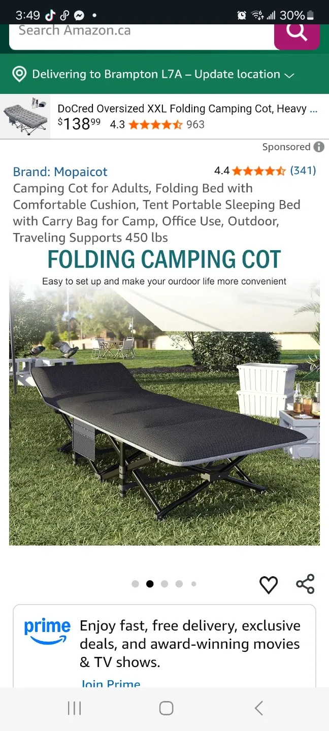 Folding Camping Cot brand new image indicator(2)