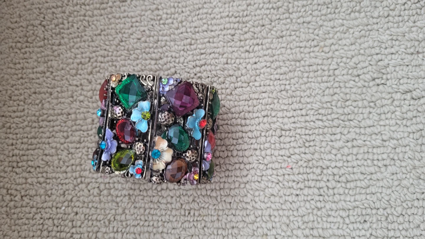 Vintage Style Gemstone Cuff Bracelet - photo 2