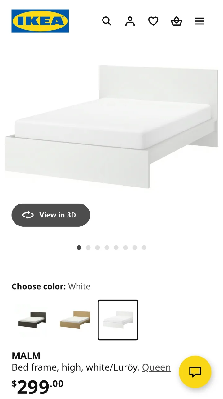 IKEA Malm Queen Bed Frame - White