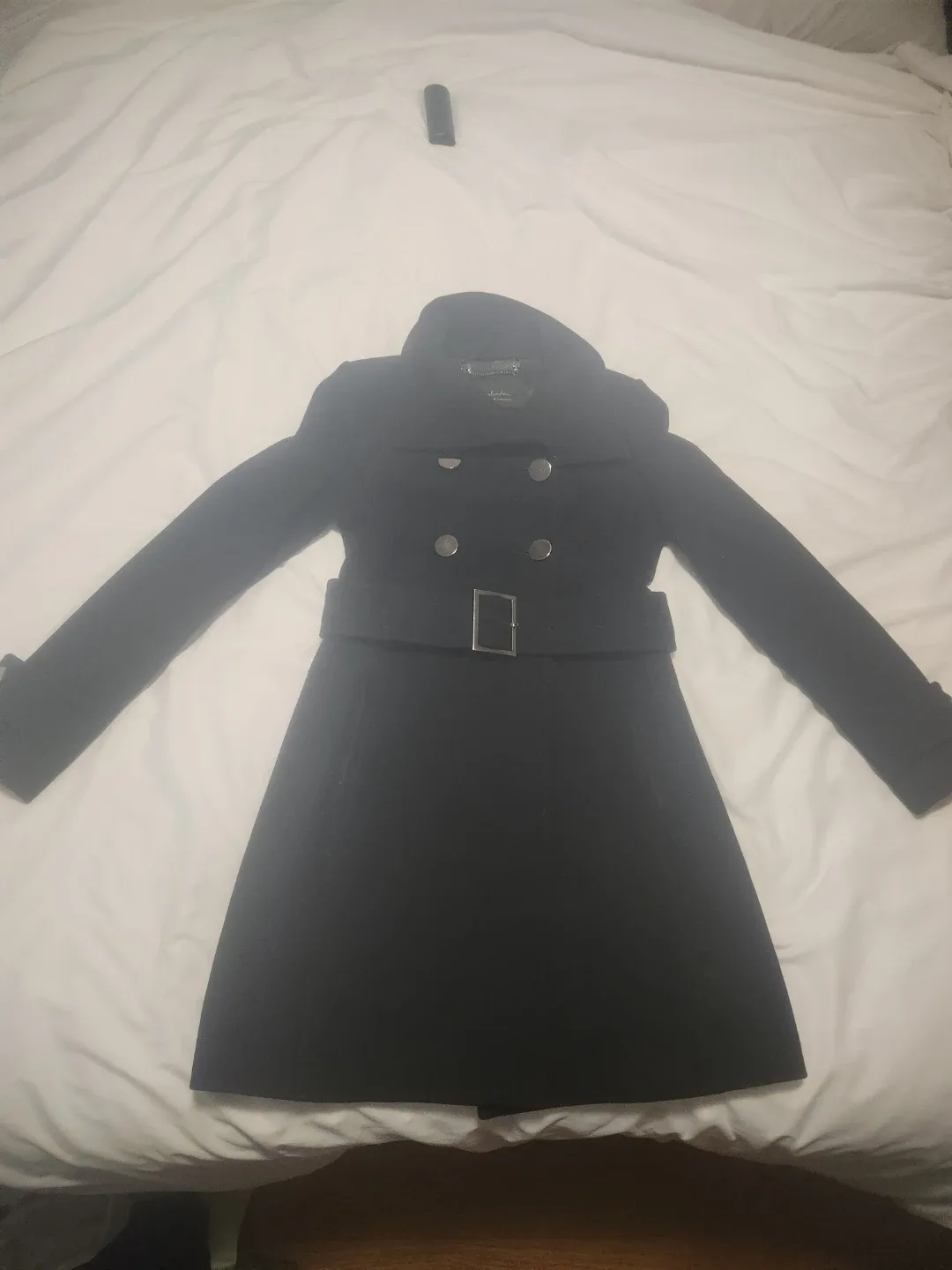 Aritzia T. Babaton Black Wool & Cashmere Coat XXS