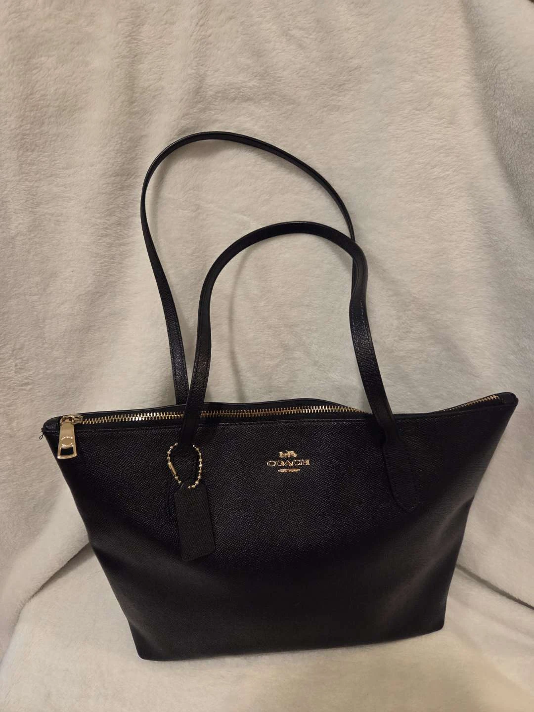 Vintage Coach Black Leather Tote Bag - photo 3