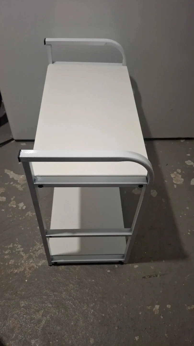 White 2-Tier Shelf Unit  (8"x16" h 15") image indicator(2)