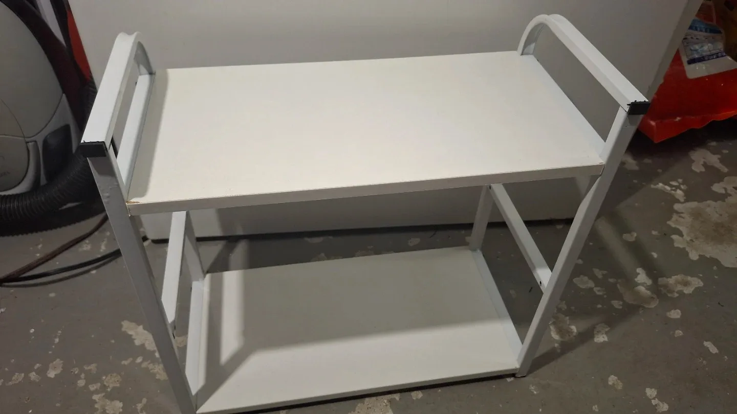 White 2-Tier Shelf Unit  (8"x16" h 15") image indicator(3)