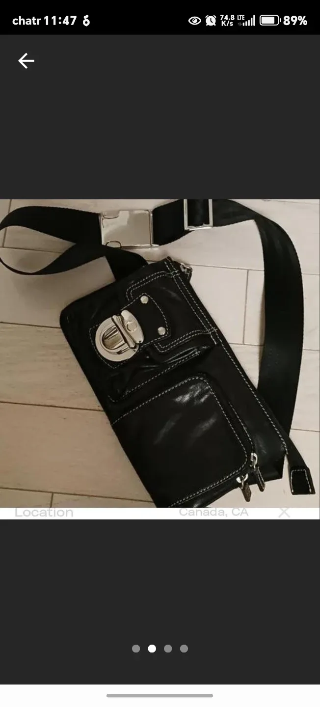 Dainese Black Leather Shoulder Bag thumbnail