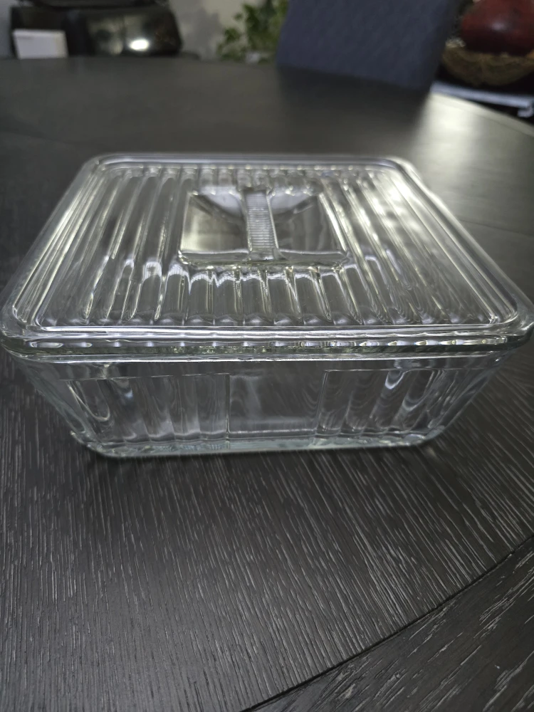 Vintage Clear Glass Refrigerator Dish