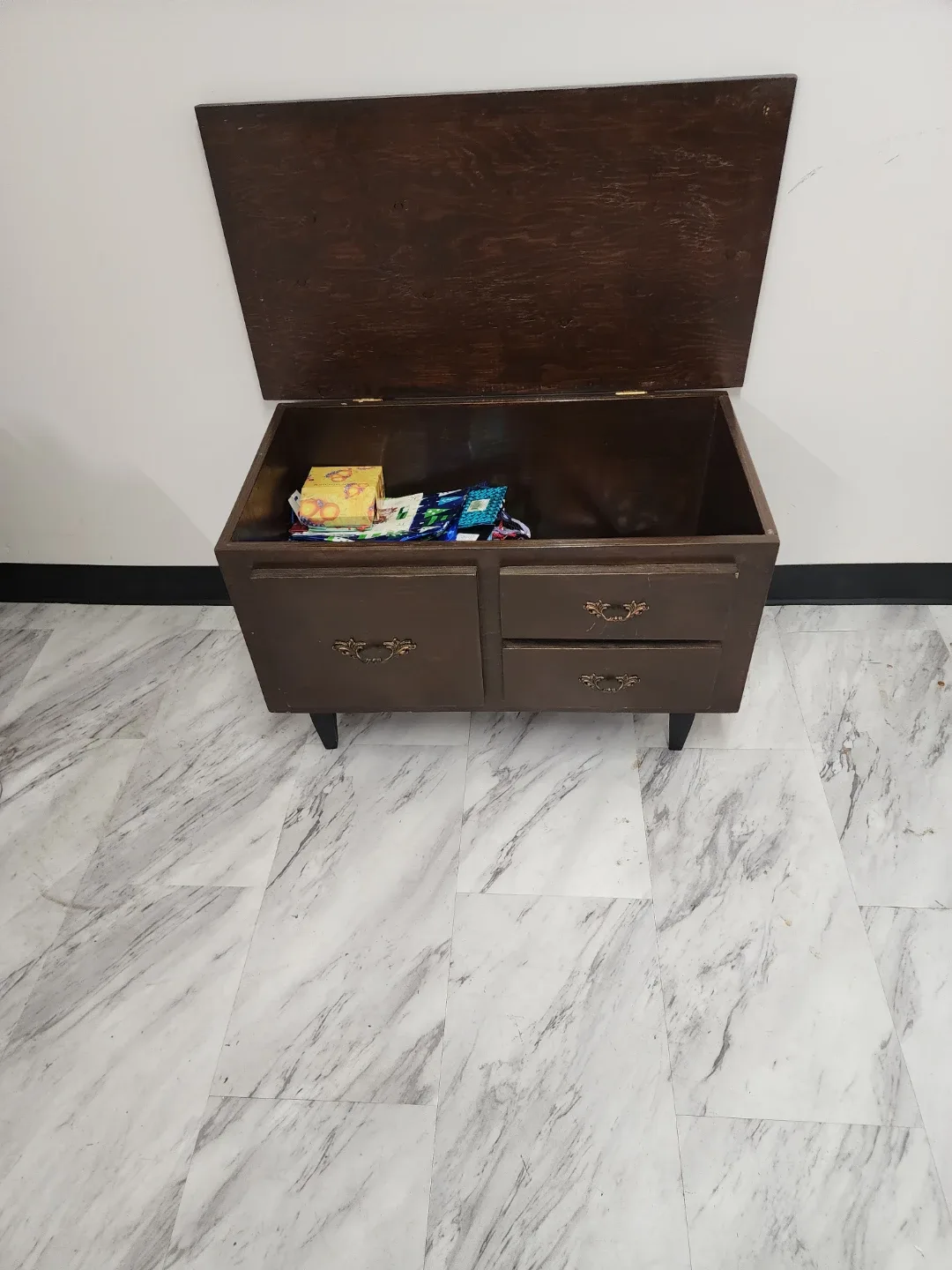 Brown Wooden Storage Chest