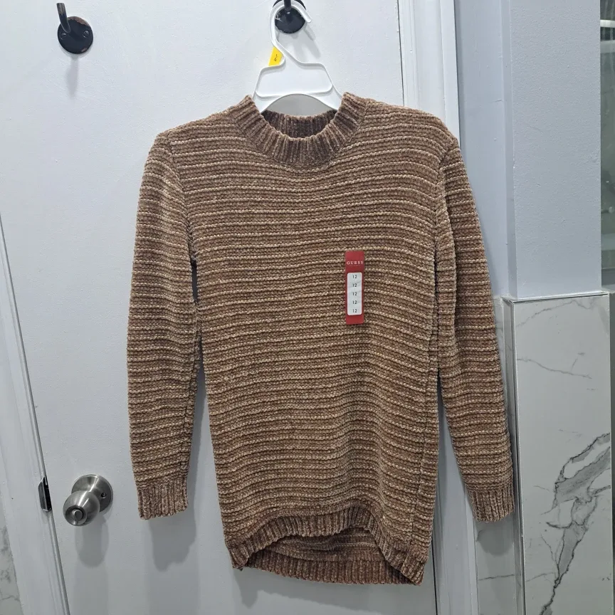 Guess Light Brown & Gold Sweater With Tags - Size 12 Girls