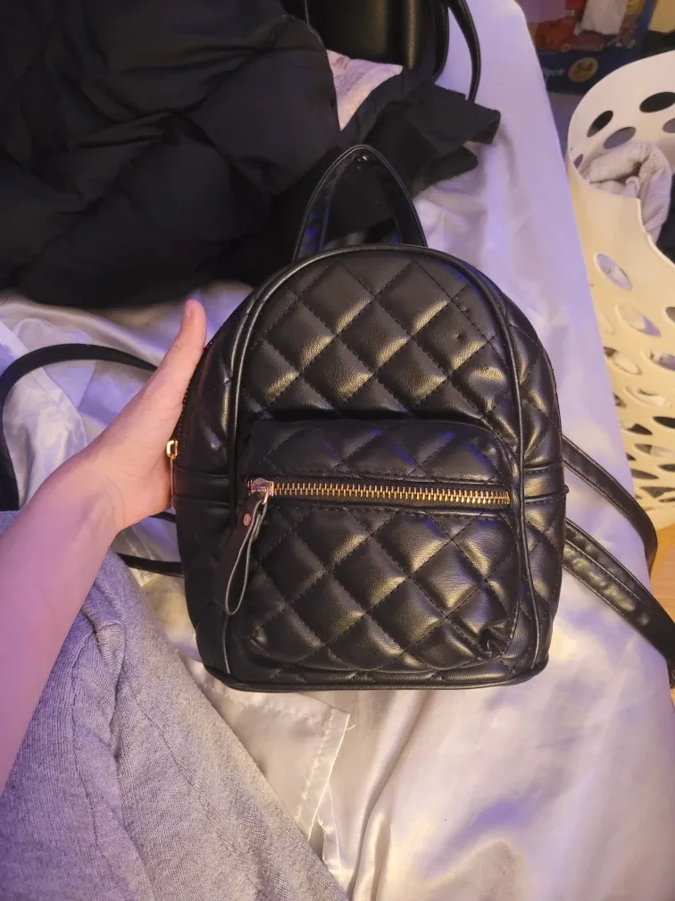 L.A. Express Black Quilted Mini Backpack image indicator(2)