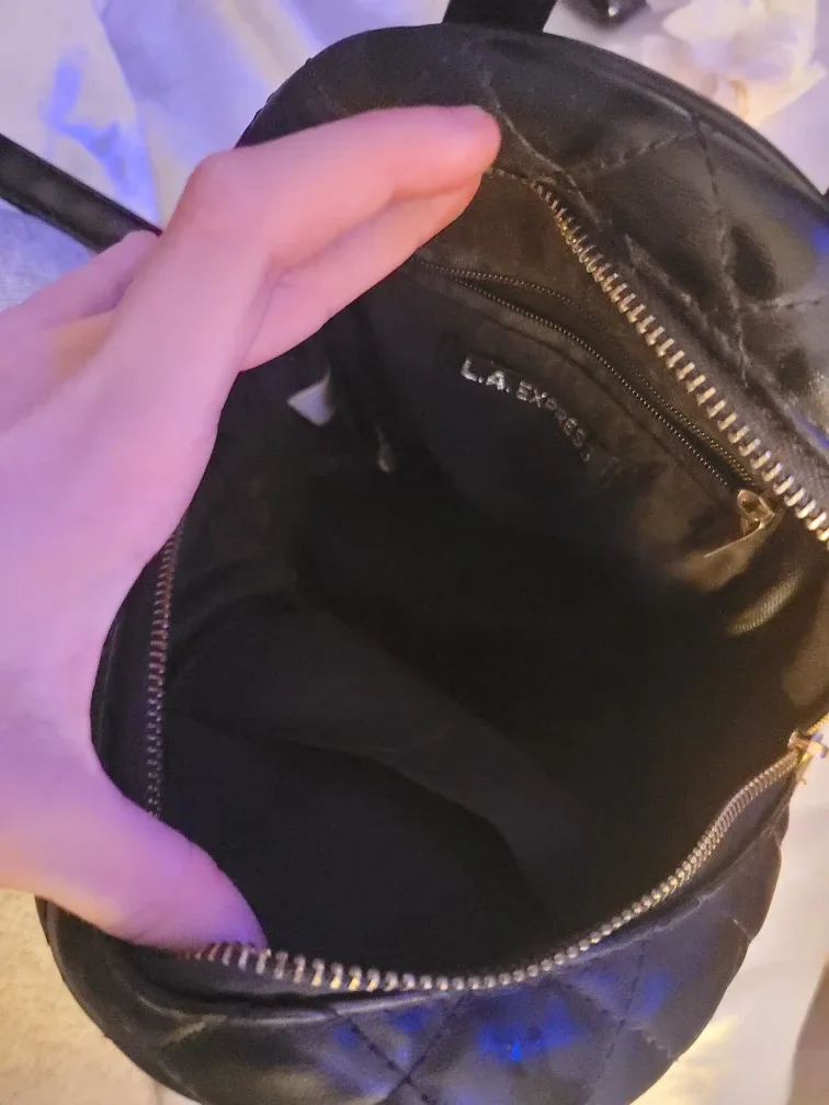 L.A. Express Black Quilted Mini Backpack image indicator(4)