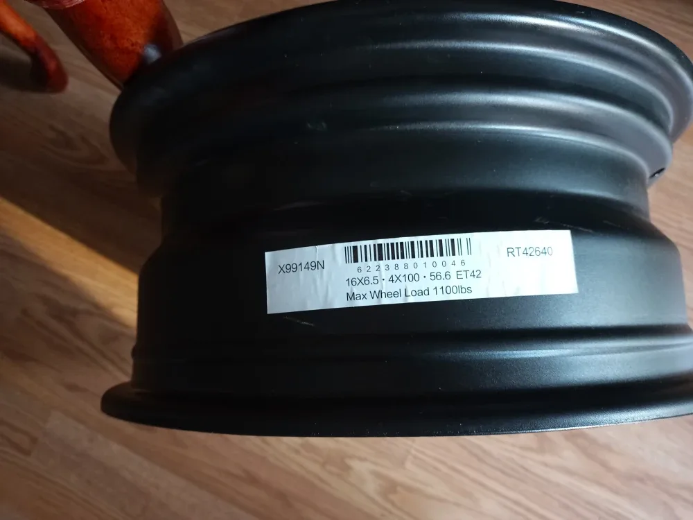 Steel Wheel - 16x6.5 - 4x100 - Black