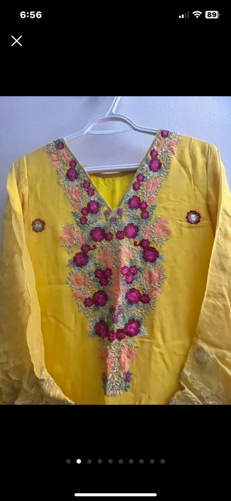 Yellow Embroidered Salwar Kameez Suit - photo 2