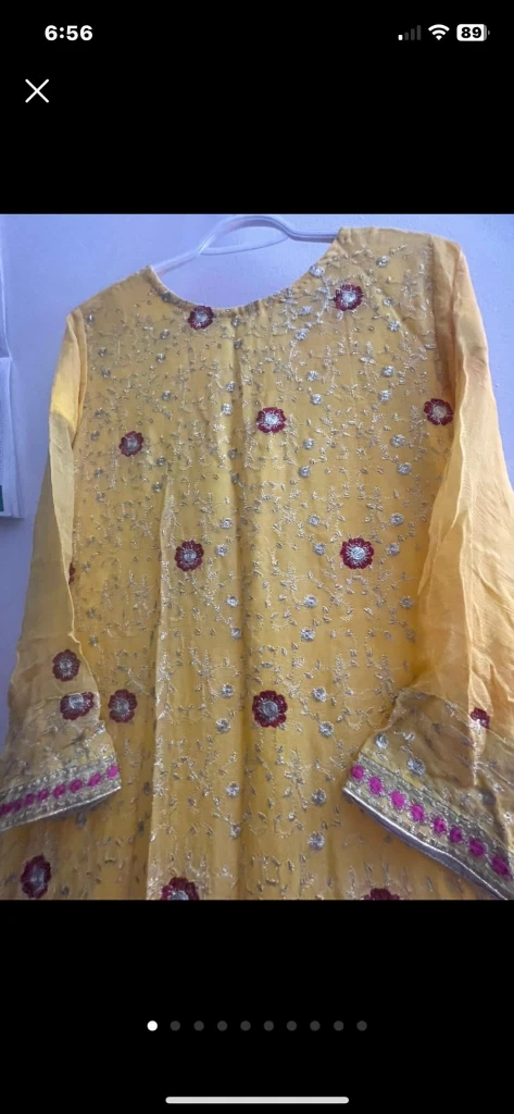 Yellow Embroidered Salwar Kameez Suit - photo 4