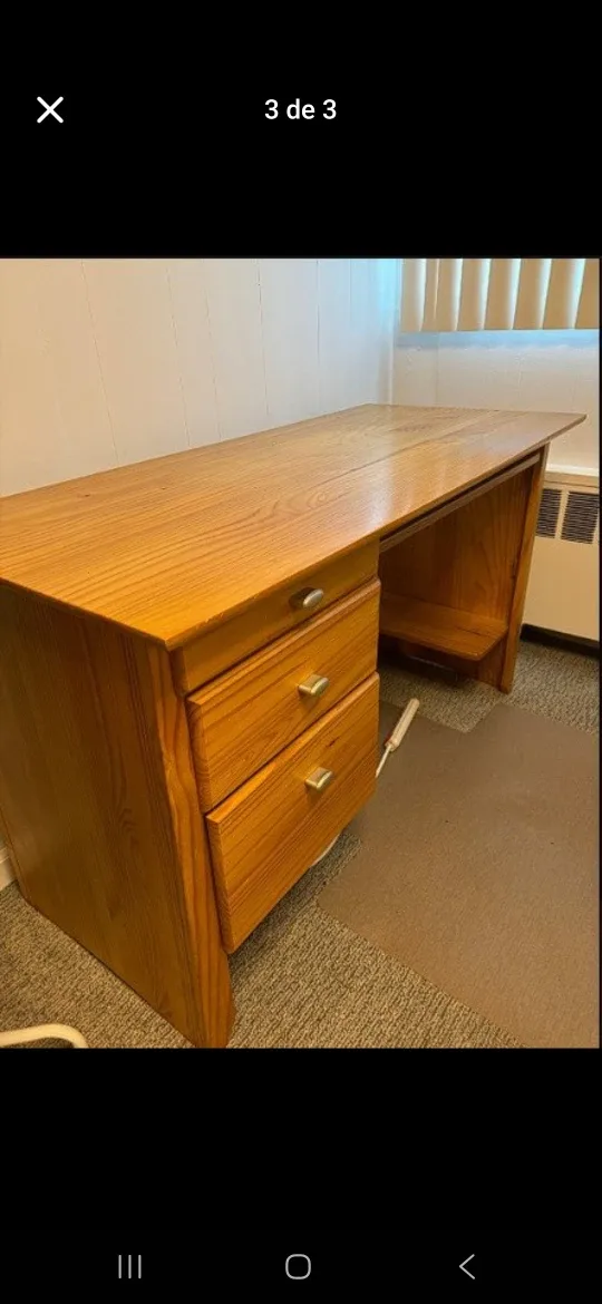 Wooden Desk with Drawers