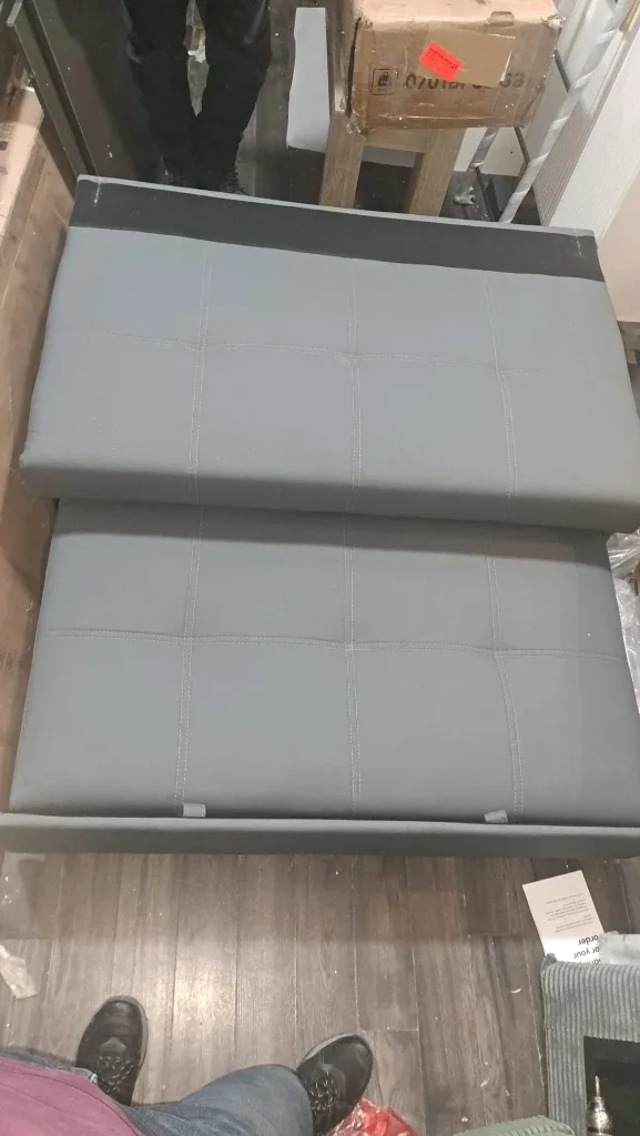 Grey Ottoman Storage Bench - 32" Wide image indicator(2)