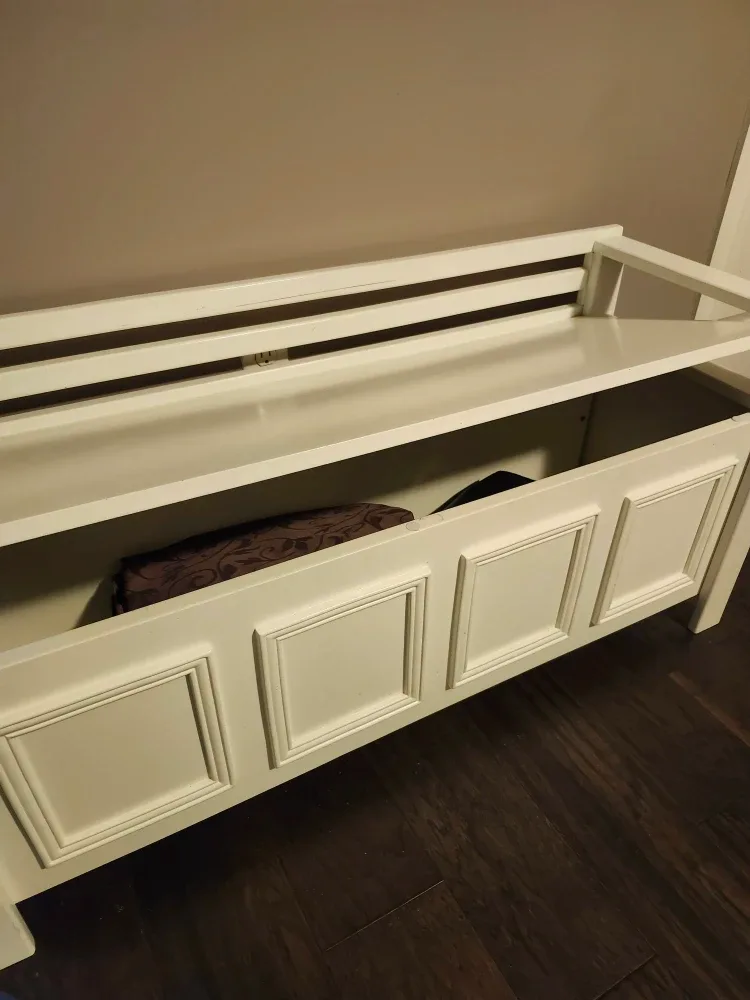 White Storage Bench with Lift Top image indicator(3)