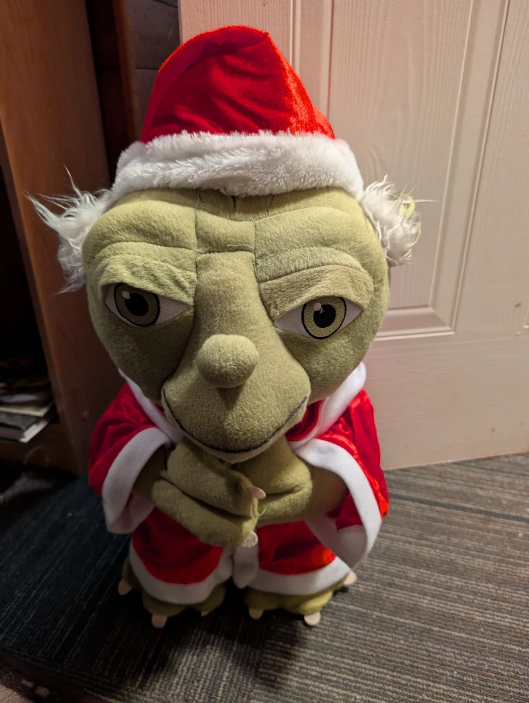 Yoda Plush in Santa Outfit