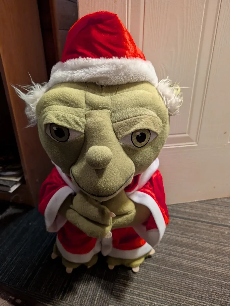 Yoda Plush in Santa Outfit