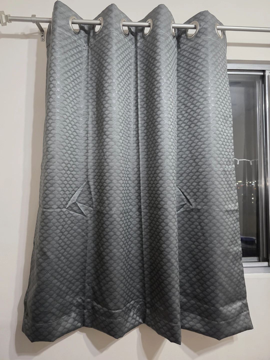 Grey Patterned  blackout Curtain