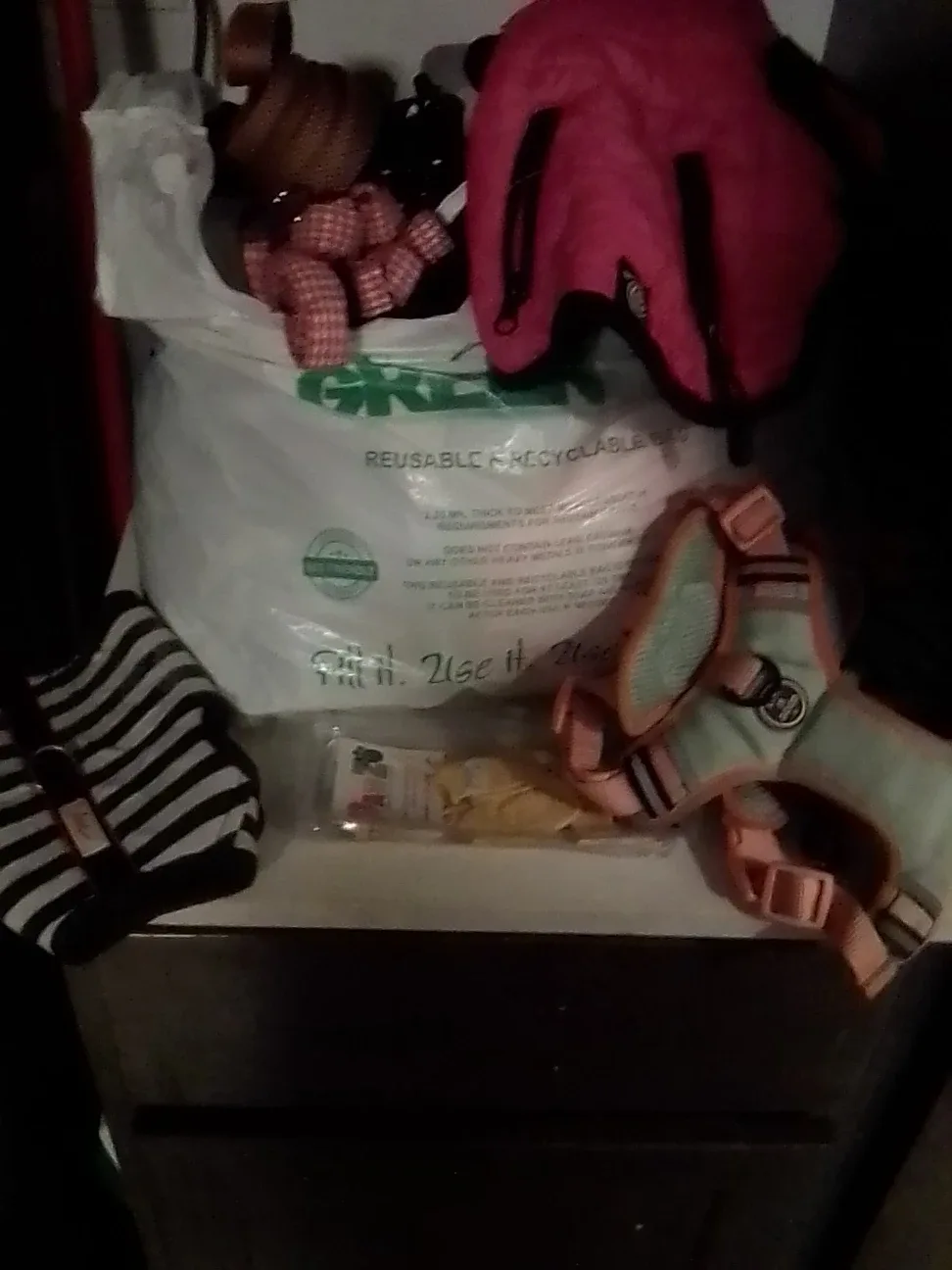 sm. dog harnesses and outfits .Very cute.