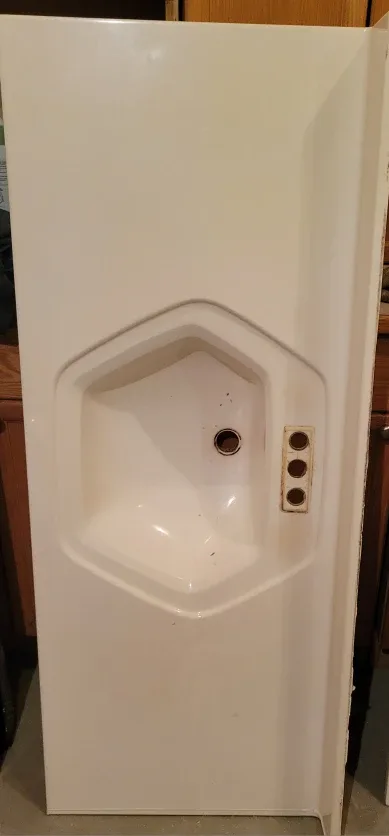 Off-White Corner Sink