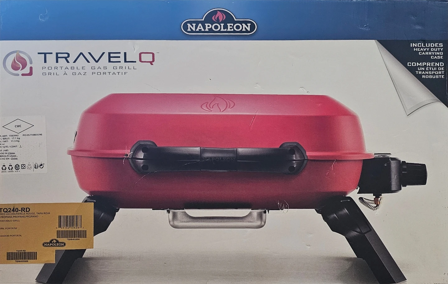 Napoleon TravelQ TQ240-RD Portable Gas Grill - Red