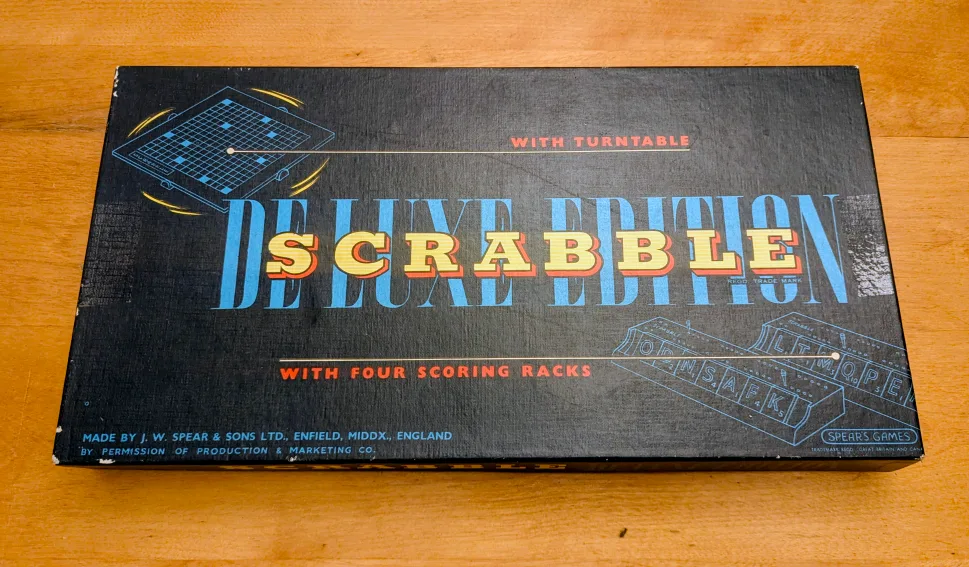 Scrabble Deluxe Edition, 1954 Spears, Turntable, Made in England