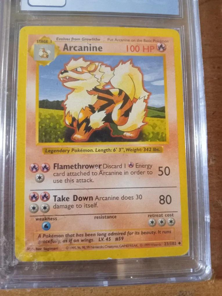 CGC ARCANINE POKEMON 1999 BASE SET SHADOWLESS 23/102 image indicator(2)