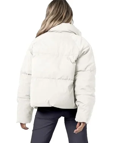 ZESICA Women's Winter Puffer Jacket - Beige