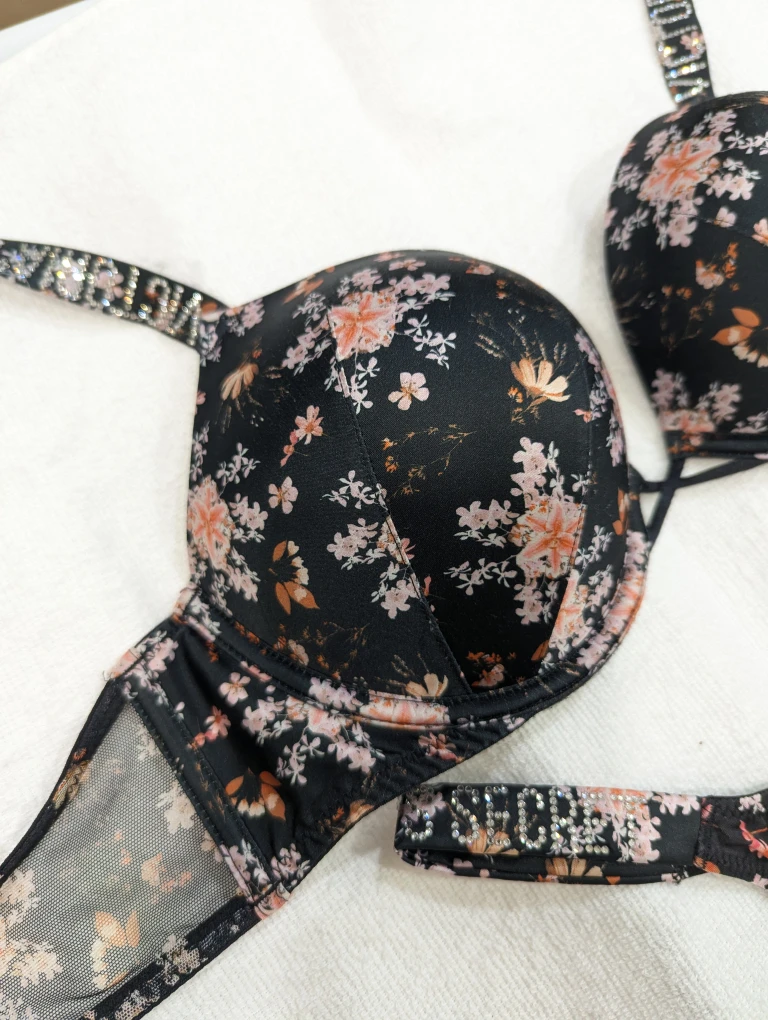Victoria's Secret Bombshell Floral Bra & Thong Set 36B - photo 2