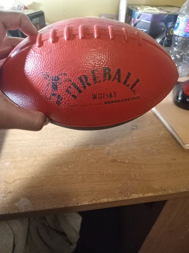 Whiskey Red and Black Fireball Football