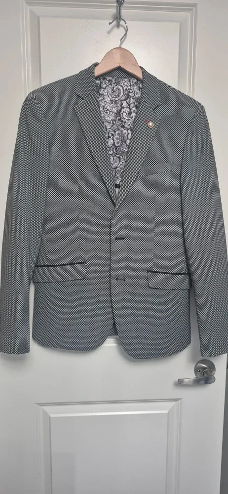 Men's Blazer - Grey Patterned