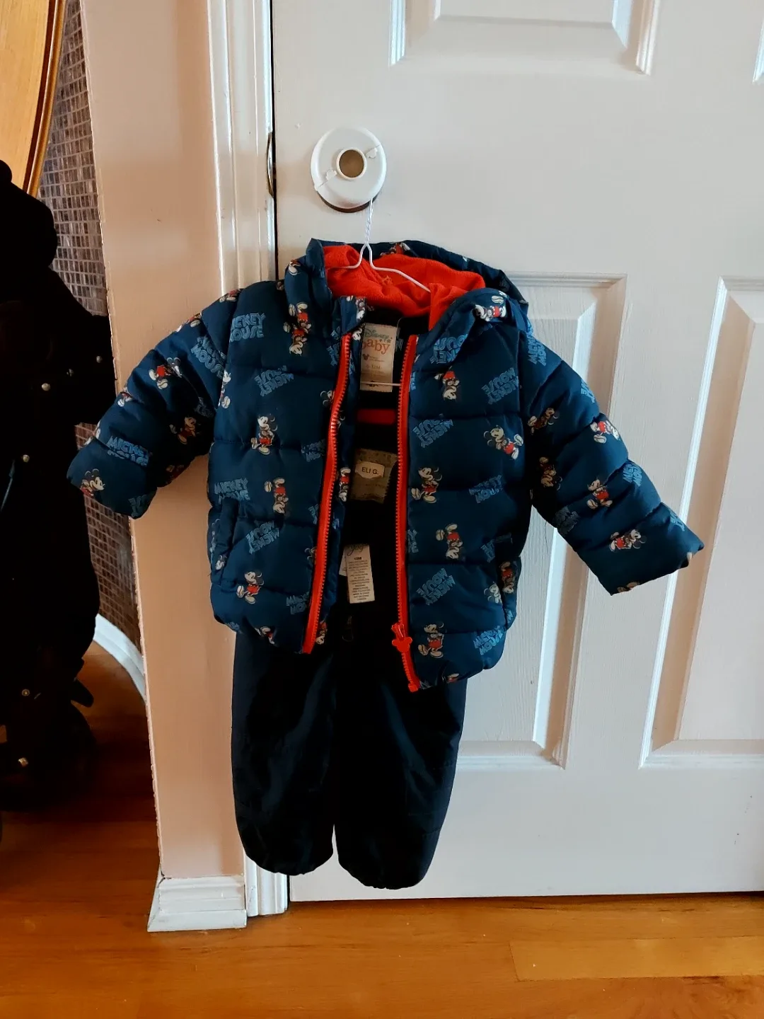 Disney Baby Mickey Mouse Puffer Jacket & Pants Set, Size 6-12m