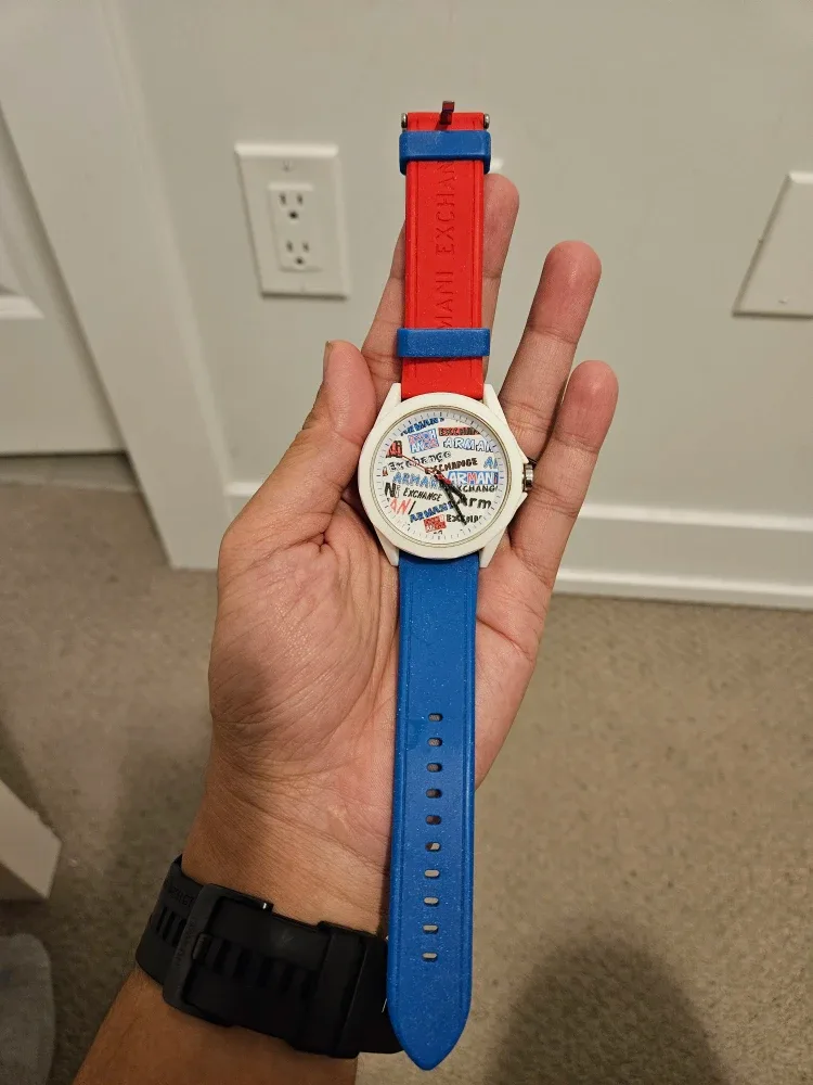 Armani Exchange Watch - Red & Blue Strap