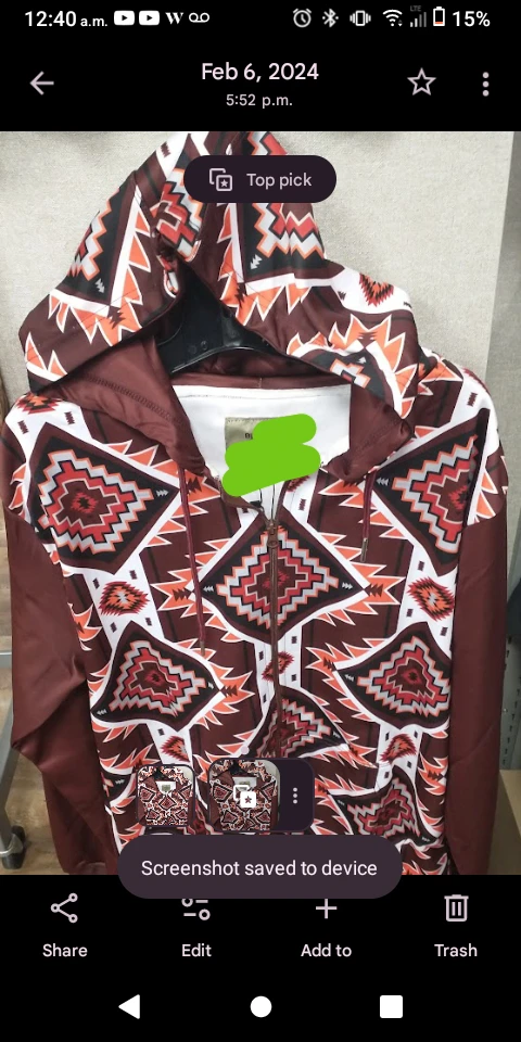 Native Design Zip-Up Hoodie